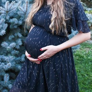 Thrifted dress, loved this find. I wore it once. Looks cute for maternity, or